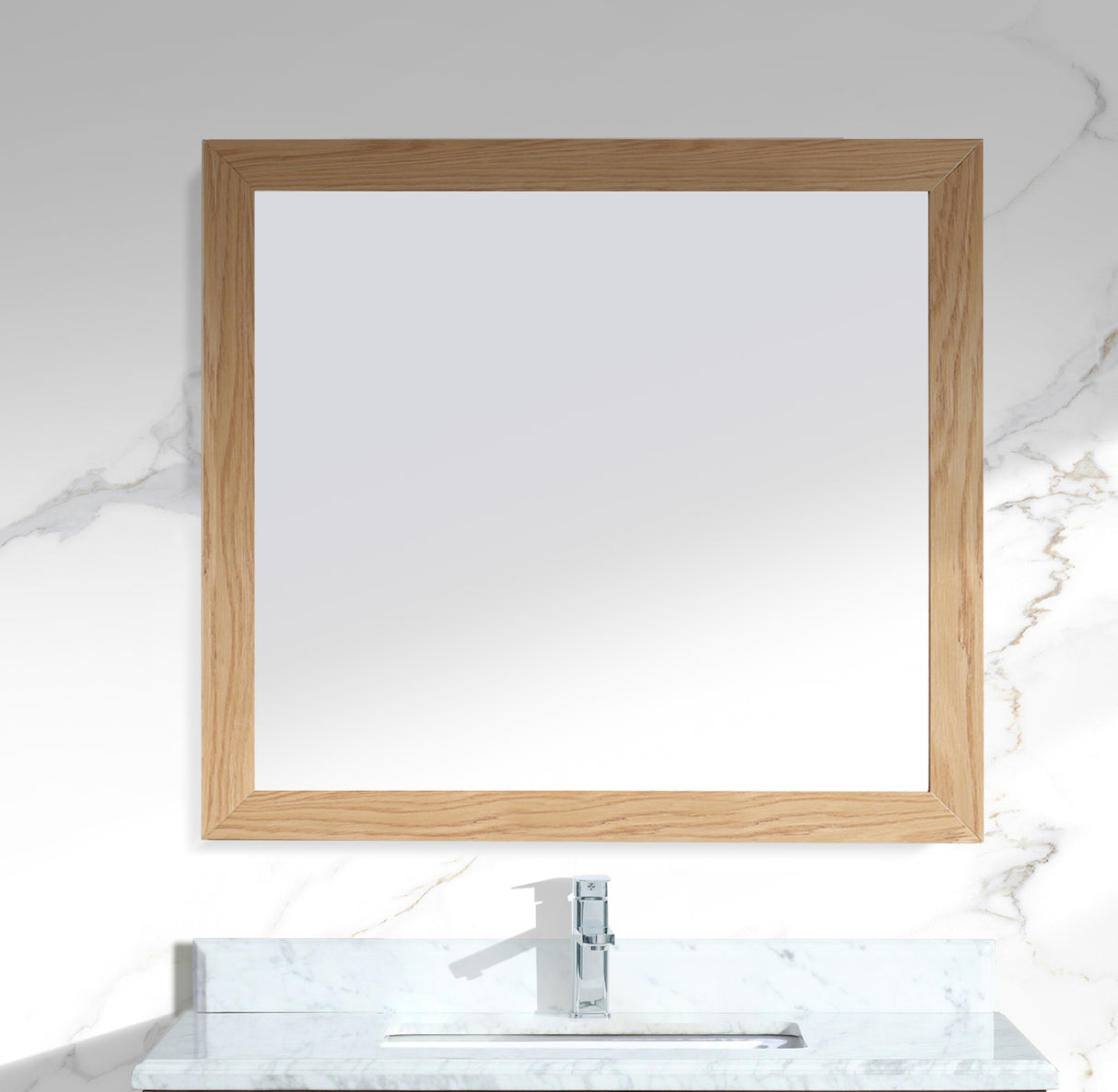 Sterling 36" Framed Rectangular California White Oak Mirror Laviva 313FF-3630CO