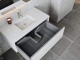 Legno 42" Alabaster White Bathroom Vanity with Matte White VIVA Stone Solid Surface Countertop Laviva 313LGN-42AW-MW