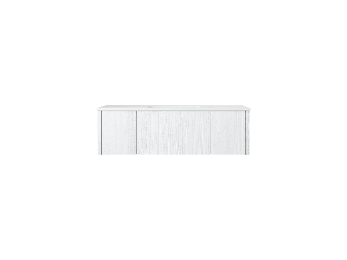 Legno 48" Alabaster White Bathroom Vanity with Matte White VIVA Stone Solid Surface Countertop Laviva 313LGN-48AW-MW