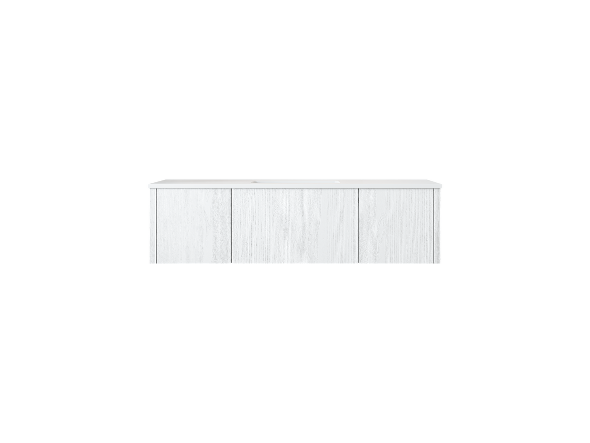Legno 54" Alabaster White Bathroom Vanity with Matte White VIVA Stone Solid Surface Countertop Laviva 313LGN-54AW-MW
