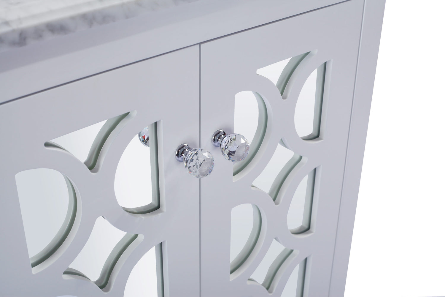 Mediterraneo 24" White Bathroom Vanity with White Quartz Countertop Laviva 313MKSH-24W-WQ