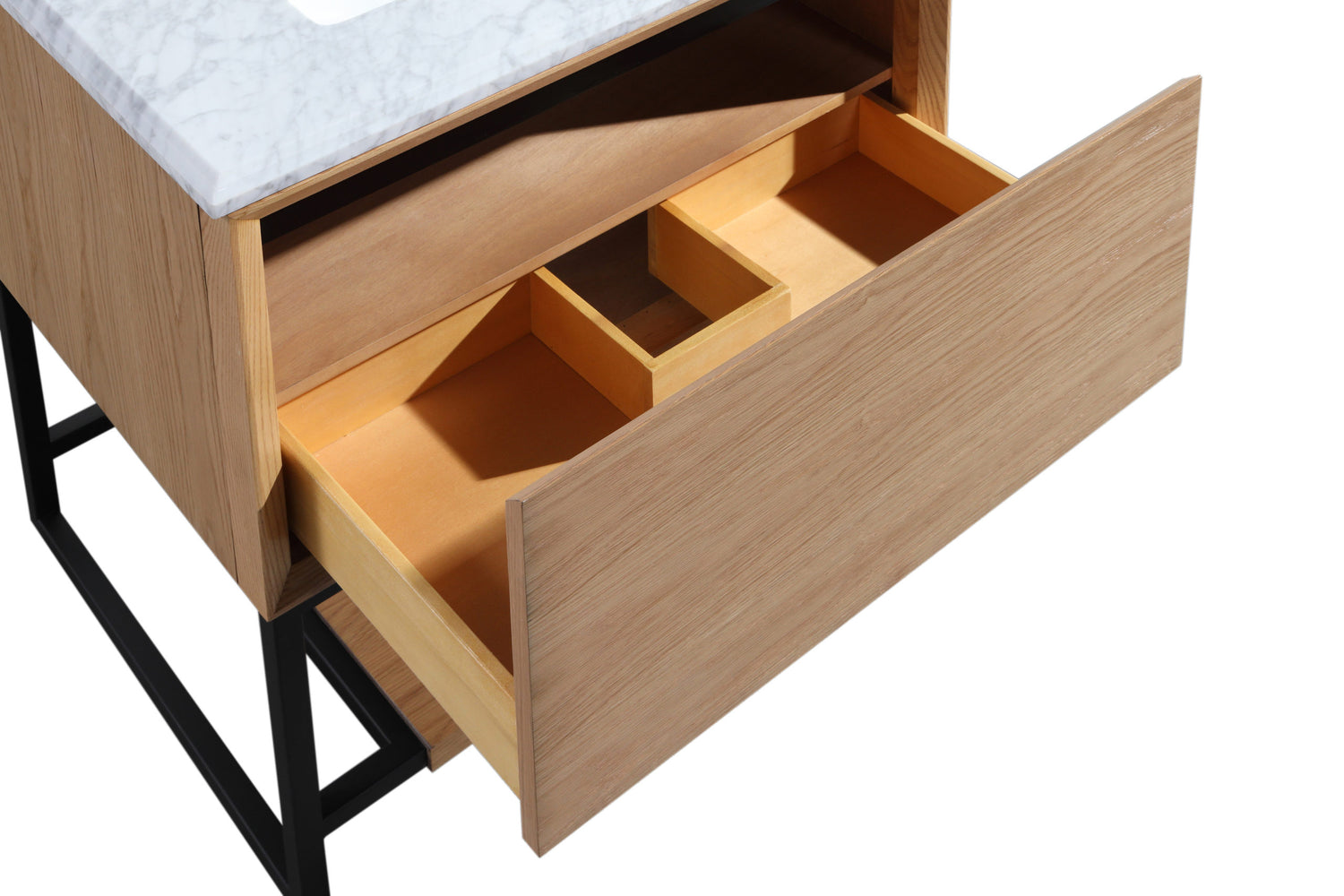 Alto 30" California White Oak Bathroom Vanity with White Carrara Marble Countertop Laviva 313SMR-30CO-WC