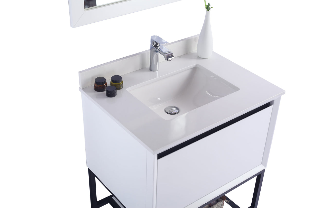 Alto 30" White Bathroom Vanity with White Quartz Countertop Laviva 313SMR-30W-WQ