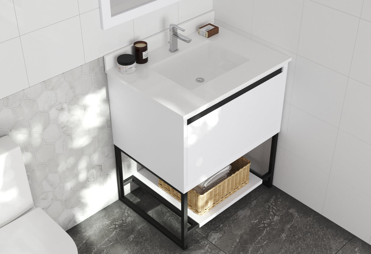 Alto 30" White Bathroom Vanity with White Quartz Countertop Laviva 313SMR-30W-WQ