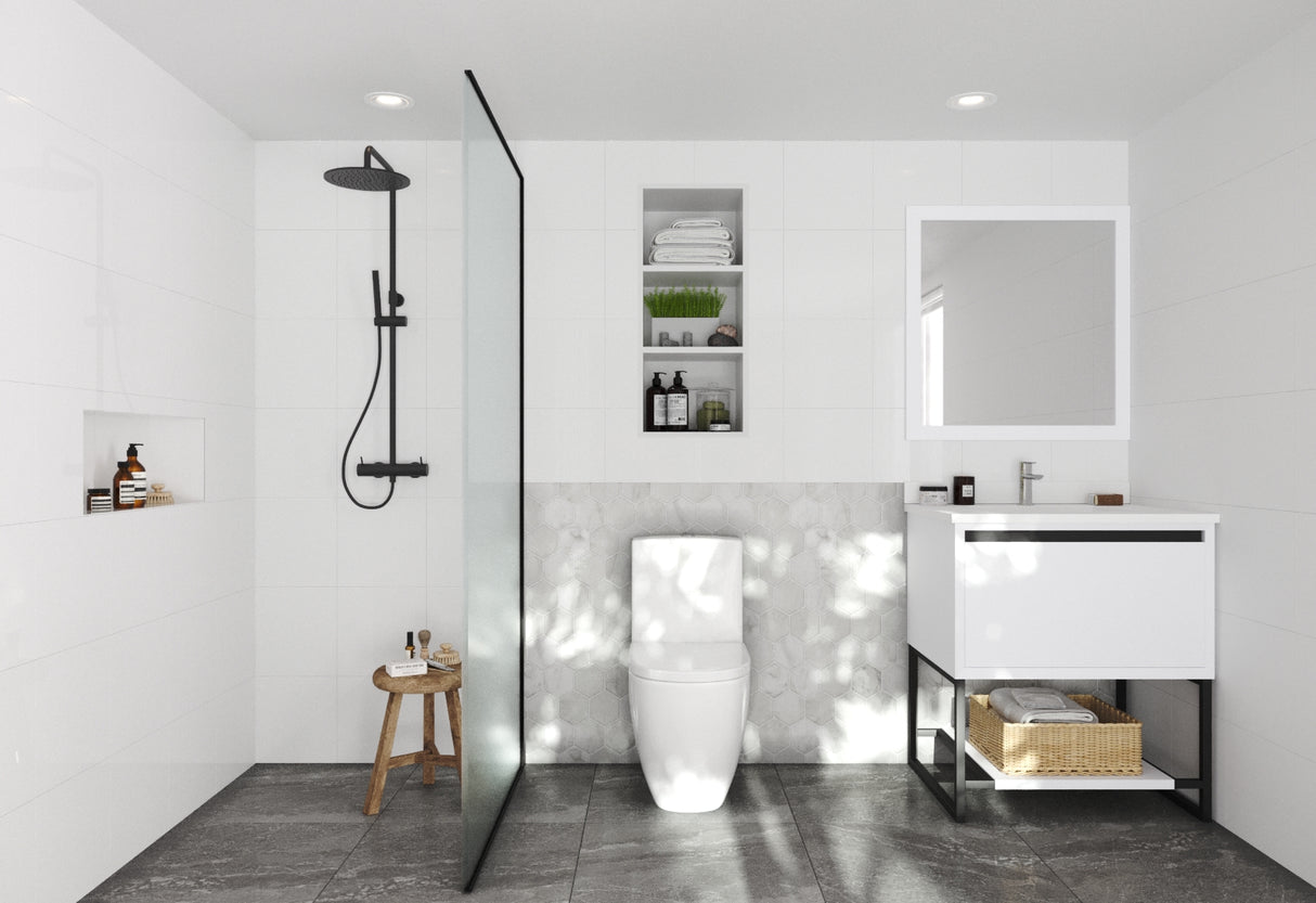 Alto 30" White Bathroom Vanity with White Quartz Countertop Laviva 313SMR-30W-WQ