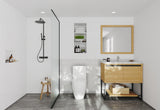 Alto 36" California White Oak Bathroom Vanity with White Carrara Marble Countertop Laviva 313SMR-36CO-WC