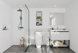 Alto 36" White Bathroom Vanity with White Carrara Marble Countertop Laviva 313SMR-36W-WC
