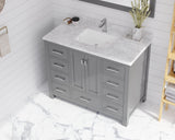 Forever 42" Single Hole White Carrara Marble Countertop with Rectangular Ceramic Sink Laviva 313SQ1H-42-WC