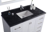 Forever 48" Single Hole Black Wood Marble Countertop with Rectangular Ceramic Sink Laviva 313SQ1H-48-BW