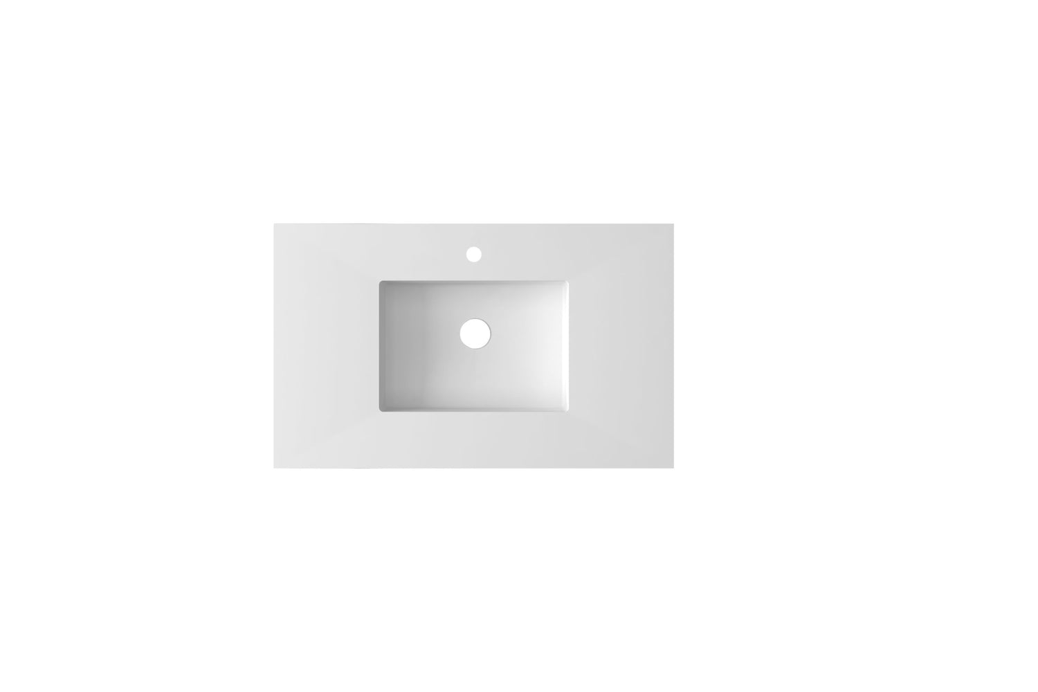 Forever VIVA Stone 36" Matte White Solid Surface Countertop with Integrated Sink Laviva 313SQ1HSS-36-MW