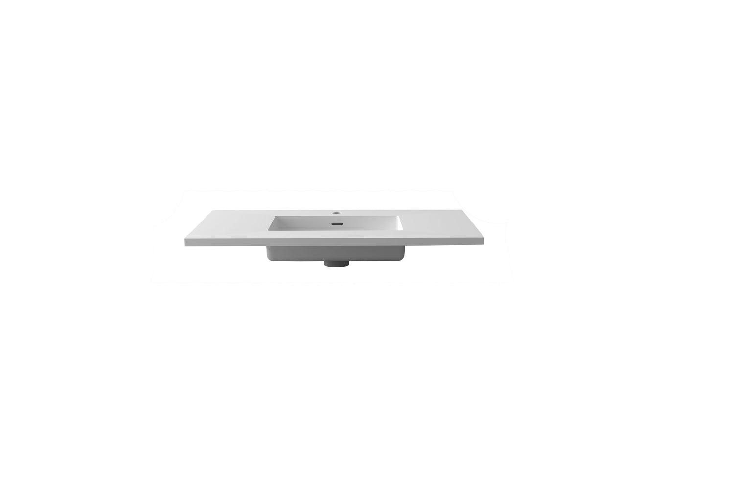 Forever VIVA Stone 36" Matte White Solid Surface Countertop with Integrated Sink Laviva 313SQ1HSS-36-MW