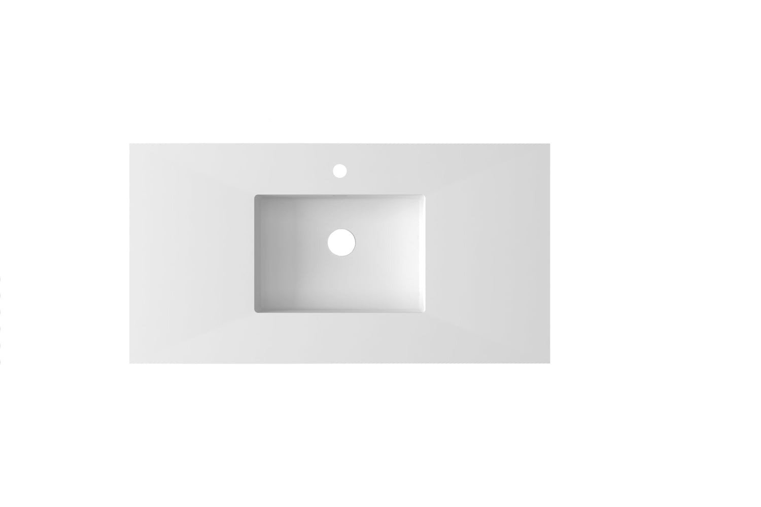 Forever VIVA Stone 48" Matte White Solid Surface Countertop with Integrated Sink Laviva 313SQ1HSS-48-MW