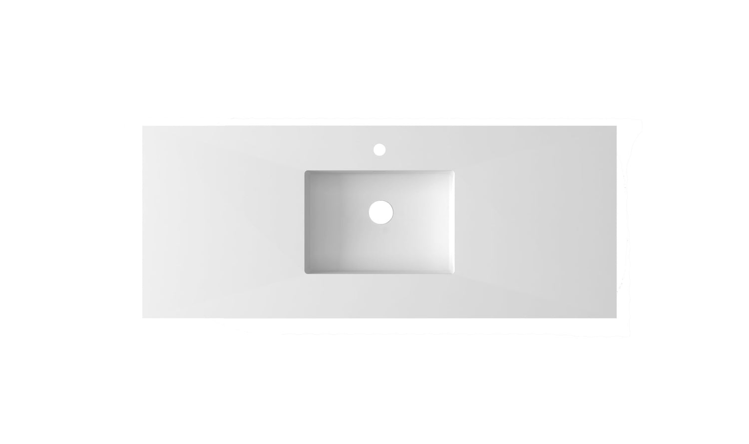 Forever VIVA Stone 54" Matte White Solid Surface Countertop with Integrated Sink Laviva 313SQ1HSS-54-MW