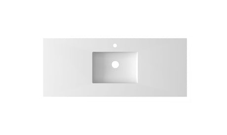 Forever VIVA Stone 54" Matte White Solid Surface Countertop with Integrated Sink Laviva 313SQ1HSS-54-MW