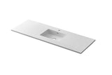 Forever VIVA Stone 60" Matte White Solid Surface Countertop with Single Integrated Sink Laviva 313SQ1HSS-60C-MW