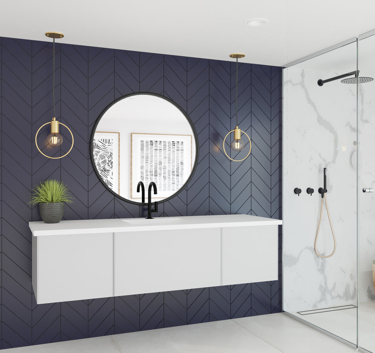 Forever VIVA Stone 66" Matte White Solid Surface Countertop with Single Integrated Sink Laviva 313SQ1HSS-66-MW