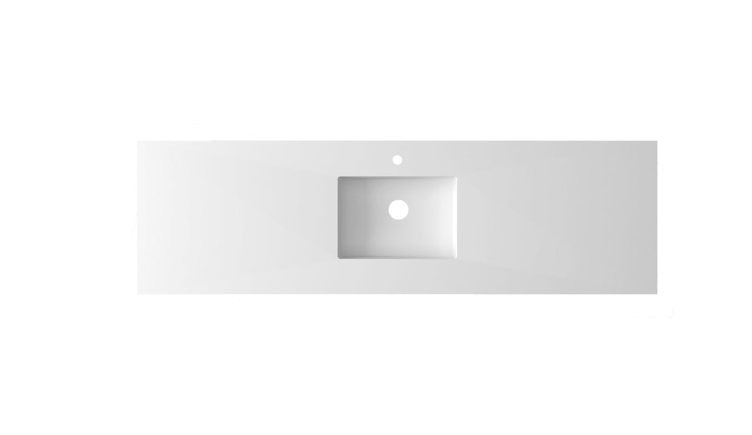 Forever VIVA Stone 72" Matte White Solid Surface Countertop with Single Integrated Sink Laviva 313SQ1HSS-72C-MW