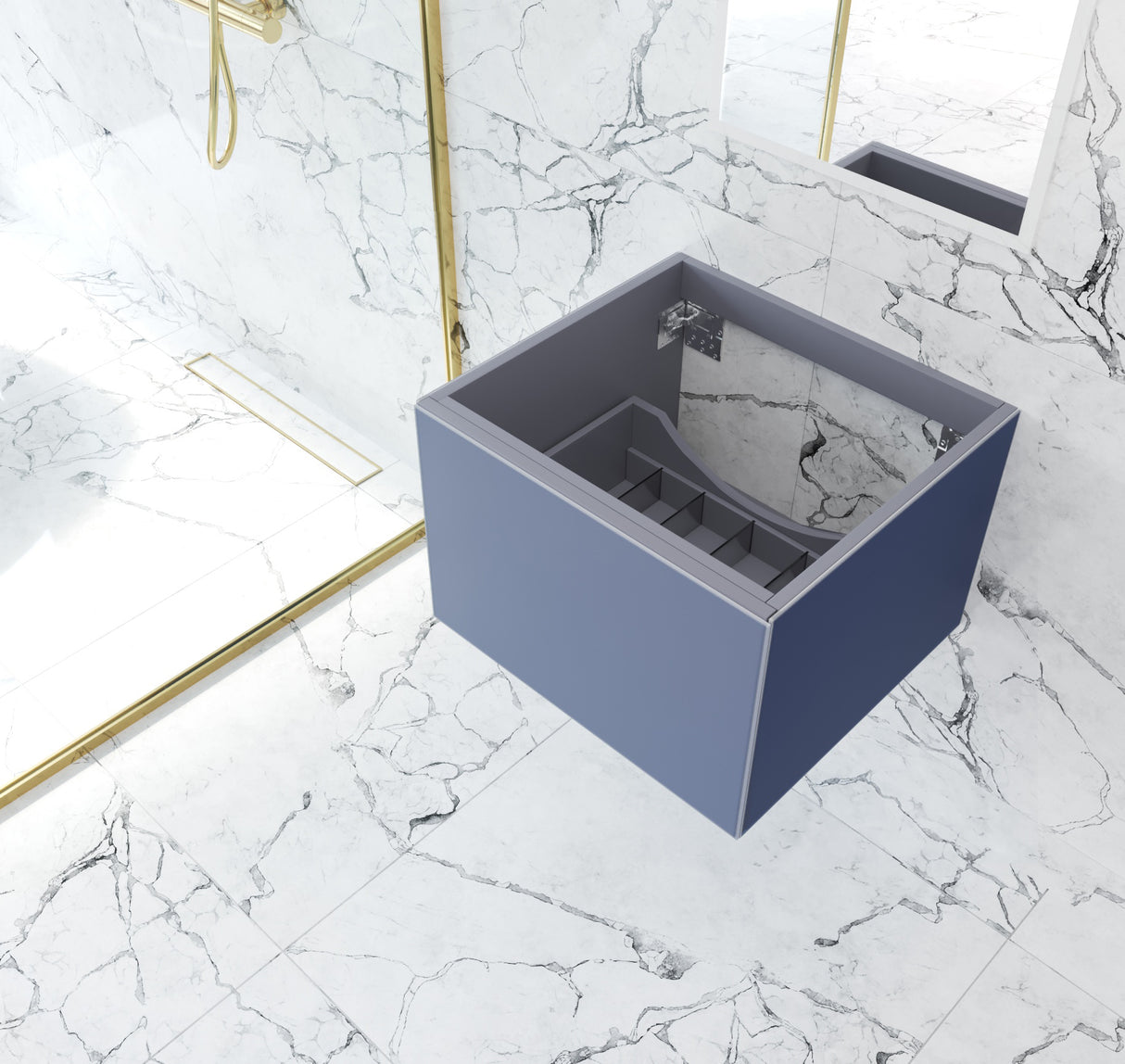 Vitri 24" Nautical Blue Wall Hung Bathroom Vanity Cabinet Laviva 313VTR-24NB