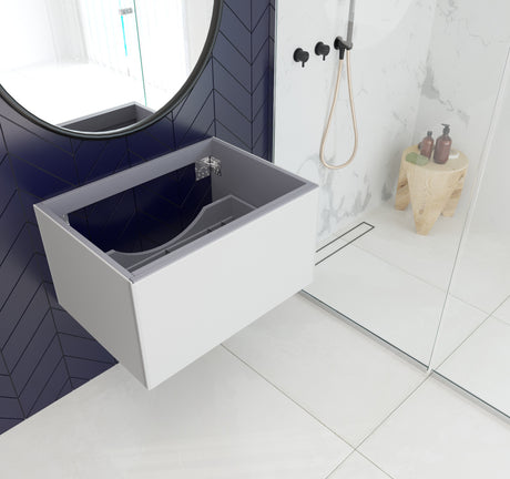 Vitri 30" Cloud White Wall Hung Bathroom Vanity Cabinet  Laviva 313VTR-30CW