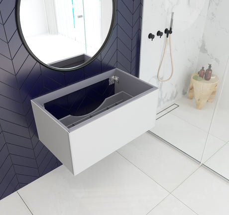 Vitri 36" Cloud White Wall Hung Bathroom Vanity Cabinet  Laviva 313VTR-36CW