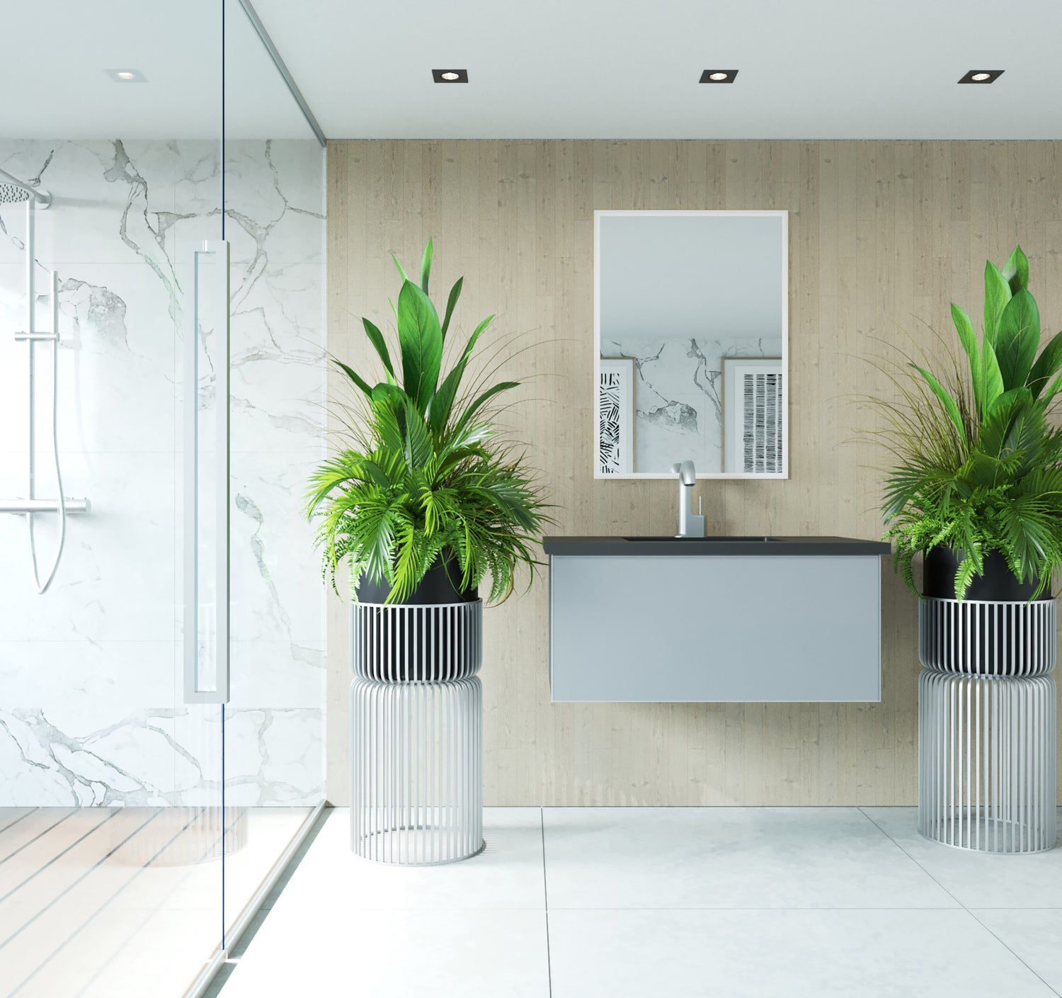 Vitri 36" Fossil Grey Wall Hung Bathroom Vanity Cabinet Laviva 313VTR-36FG