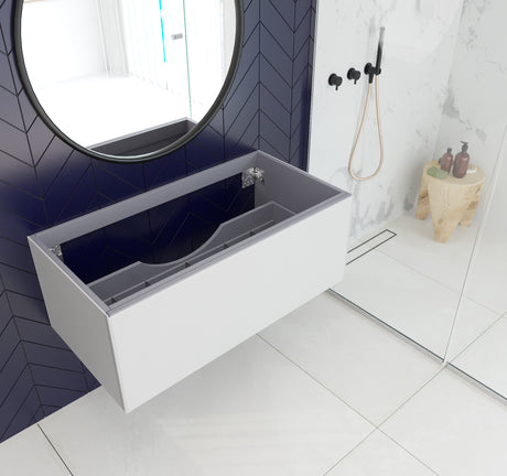 Vitri 42" Cloud White Wall Hung Bathroom Vanity Cabinet  Laviva 313VTR-42CW