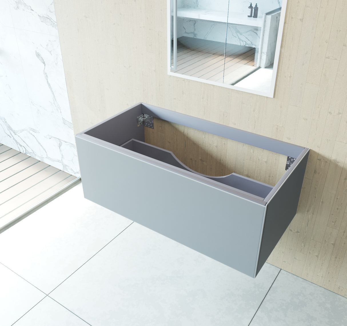 Vitri 42" Fossil Grey Wall Hung Bathroom Vanity Cabinet Laviva 313VTR-42FG