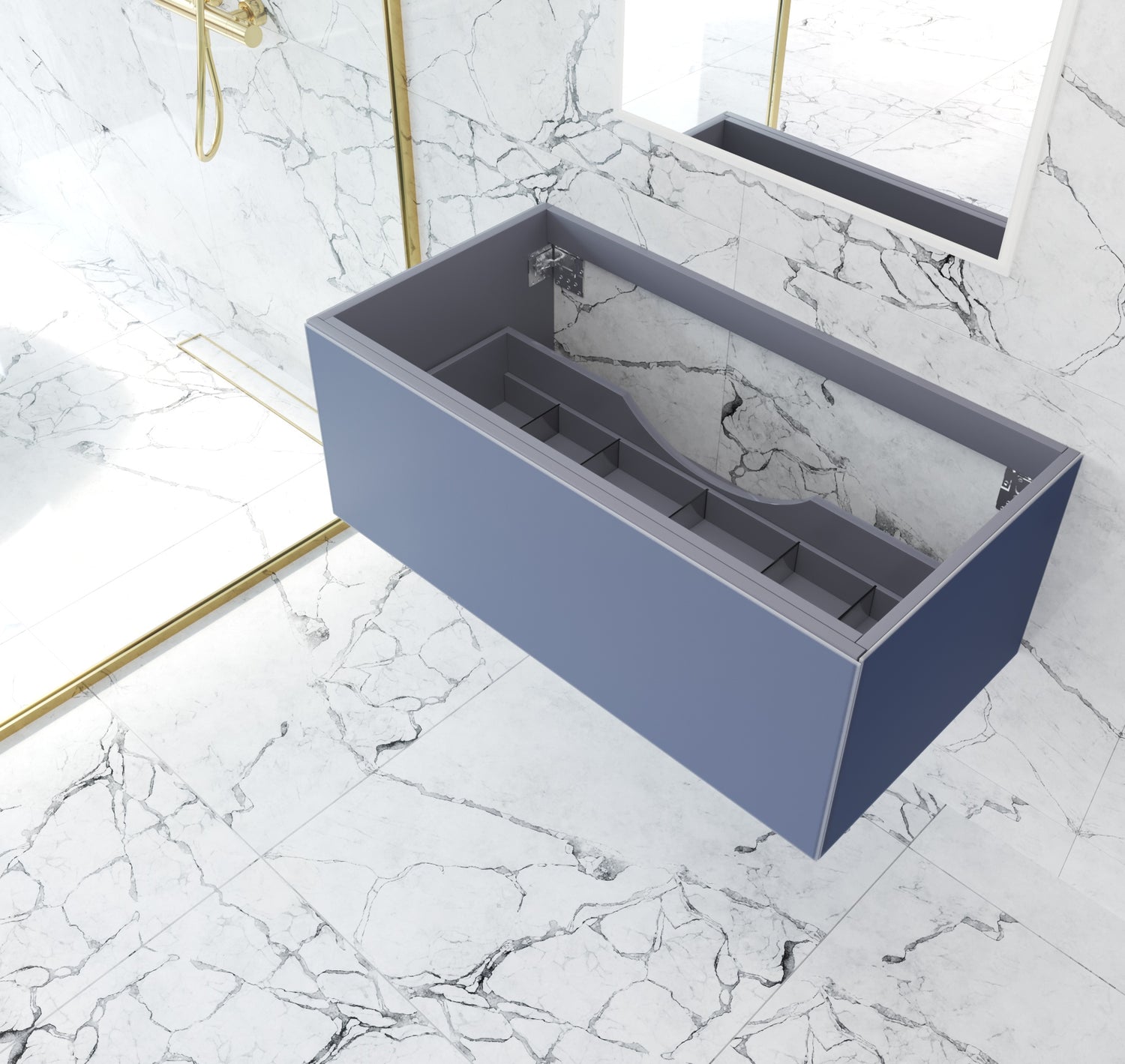 Vitri 42" Nautical Blue Wall Hung Bathroom Vanity Cabinet Laviva 313VTR-42NB