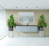 Vitri 60" Fossil Grey Single Sink Wall Hung Bathroom Vanity Cabinet Laviva 313VTR-60CFG