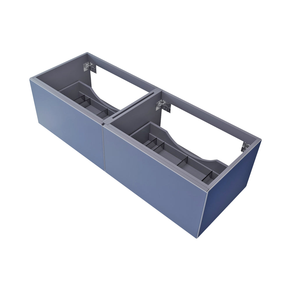 Vitri 60" Nautical Blue Double Sink Wall Hung Bathroom Vanity Cabinet Laviva 313VTR-60DNB