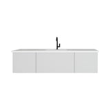 Vitri 66" Cloud White Single Sink Bathroom Vanity with VIVA Stone Matte White Solid Surface Countertop Laviva 313VTR-66CW-MW