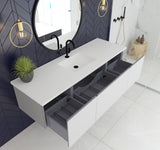 Vitri 66" Cloud White Single Sink Wall Hung Bathroom Vanity Cabinet  Laviva 313VTR-66CW