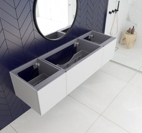 Vitri 72" Cloud White Single Sink Wall Hung Bathroom Vanity Cabinet Laviva 313VTR-72CCW