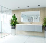 Vitri 72" Fossil Grey Single Sink Bathroom Vanity with VIVA Stone Matte White Solid Surface Countertop Laviva 313VTR-72CFG-MW