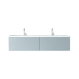 Vitri 72" Fossil Grey Double Sink Bathroom Vanity with VIVA Stone Matte White Solid Surface Countertop Laviva 313VTR-72DFG-MW