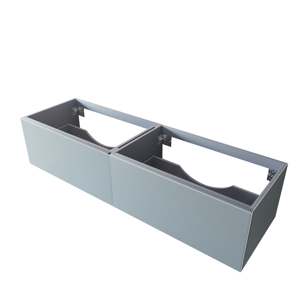 Vitri 72" Fossil Grey Double Sink Wall Hung Bathroom Vanity Cabinet Laviva 313VTR-72DFG
