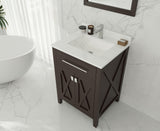 Wimbledon 24" Brown Bathroom Vanity with White Quartz Countertop Laviva 313YG319-24B-WQ