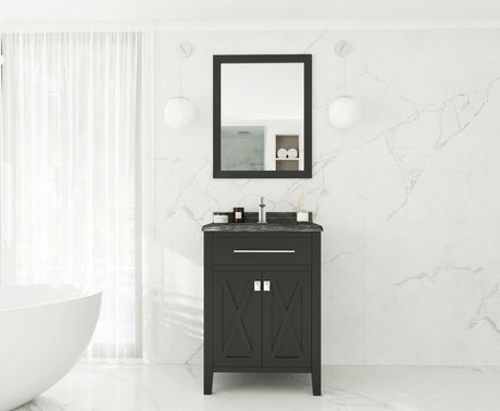 Wimbledon 24" Espresso Bathroom Vanity with Black Wood Marble Countertop Laviva 313YG319-24E-BW