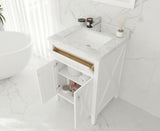 Wimbledon 24" White Bathroom Vanity with White Quartz Countertop Laviva 313YG319-24W-WQ