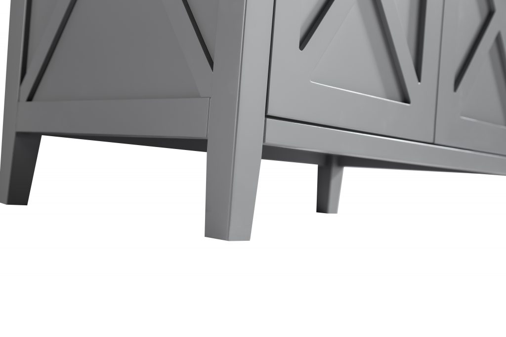Wimbledon 36" Grey Bathroom Vanity with White Stripes Marble Countertop Laviva 313YG319-36G-WS