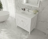 Wimbledon 36" White Bathroom Vanity with White Quartz Countertop Laviva 313YG319-36W-WQ