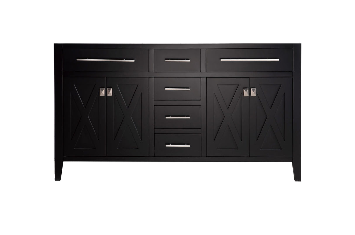 Wimbledon 60" Espresso Double Sink Bathroom Vanity Cabinet Laviva 313YG319-60E