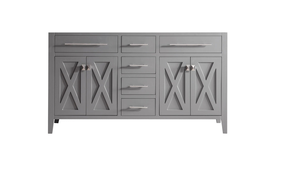Wimbledon 60" Grey Double Sink Bathroom Vanity Cabinet Laviva 313YG319-60G