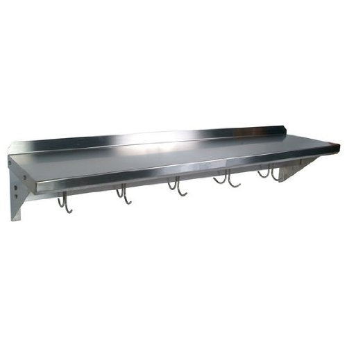 John Boos MENSL48-P Cucina Americana Mensola Shelf with Pot Rack Size: 48" W, Additional Hooks: None