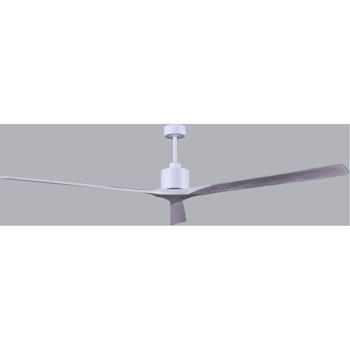 Matthews Fan NKXL-MWH-BW-90 Nan XL 6-speed ceiling fan in Matte White finish with 90” solid barn wood tone wood blades