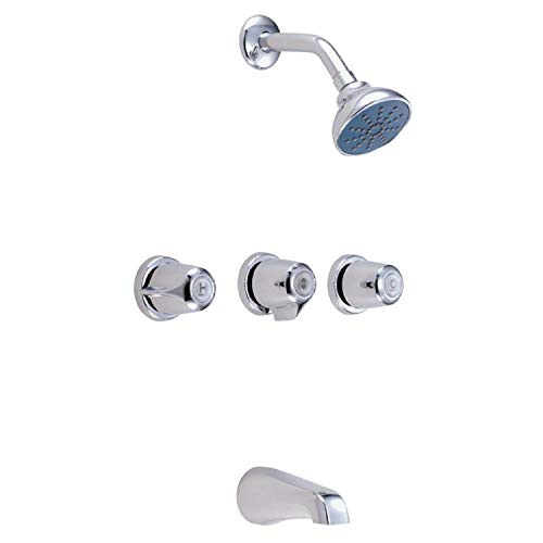 Gerber G0048031 Chrome Classics Three Handle Threaded Escutcheon Tub & SHOWE...
