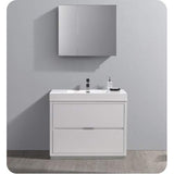 Fresca FCB8442WH-I Fresca Valencia 40" Glossy White Free Standing Modern Bathroom Vanity