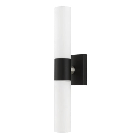 Aero 2 Light Wall Sconce in Black with Brushed Nickel Accent (10102-04)