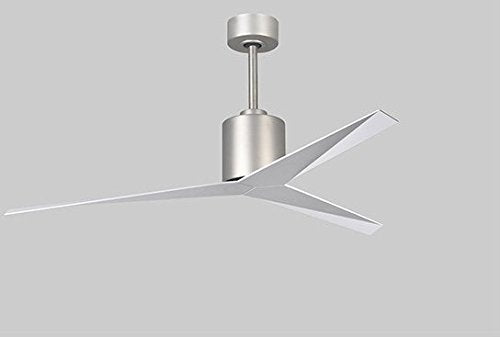 Matthews Fan EKH-BN-BN Eliza-H 3-blade ceiling mount paddle fan in Brushed Nickel finish with brushed nickel ABS blades.