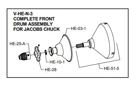 General Wire HE-25-A Jacobs Chuck
